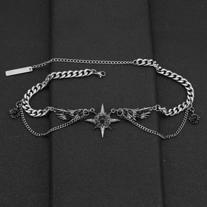 Winged star necklace - y2k subculture sweet & spicy punk wing necklace