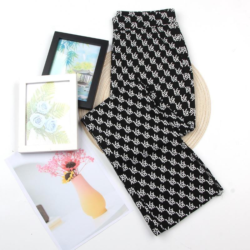 Black Micro-pull Pants Large Size Women's Pants Spring and Autumn Senior Sense Thin Plaid Pants Flared Pants Women's High Waist Pull Pants Small