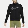 Nike Dri-Fit Swoosh Run Logo Print Zip-Up Stand Collar Jacket Women Jackets Black DQ6384-010