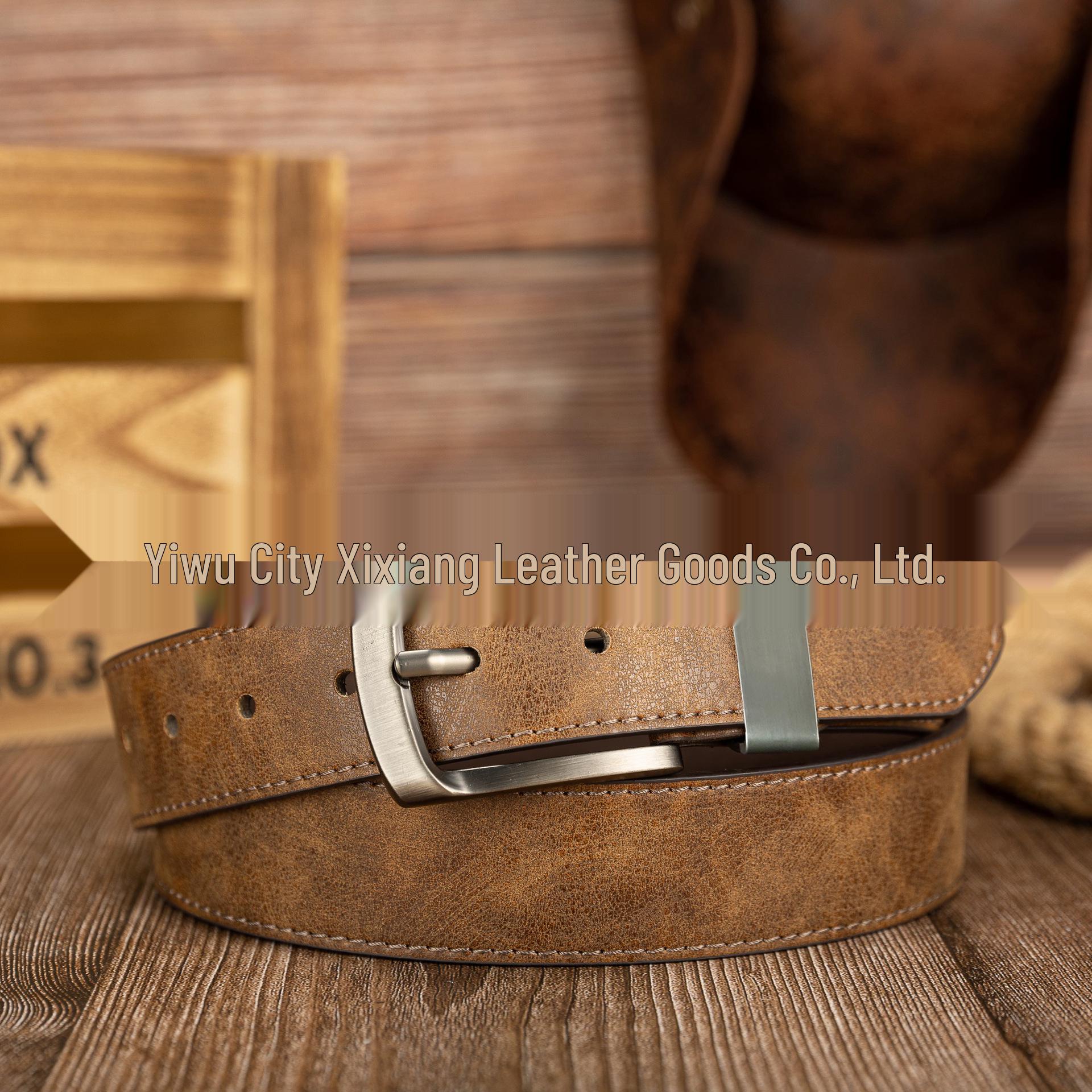Retro Distressed Metal Buckle PU Leather Unisex Belt 120 cm верблюд
