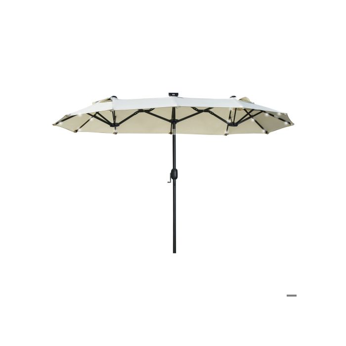 Doppel-Sonnenschirm - Outsunny - 295 x 219 cm - Solar-LED - Neigbar - Beige