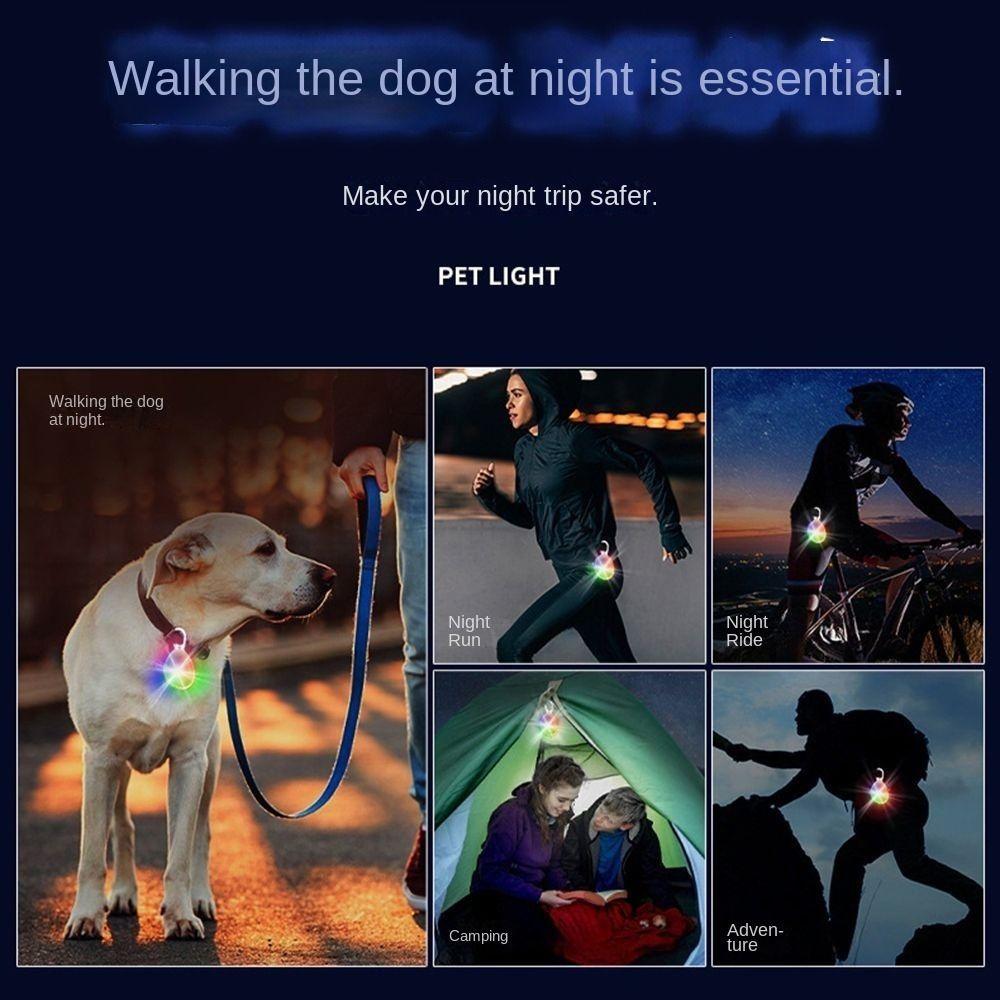 2Pcs Rechargeable LED Dog Collar Pendant Plastic Dog Cat Collar Luminous Collar  Night Walks