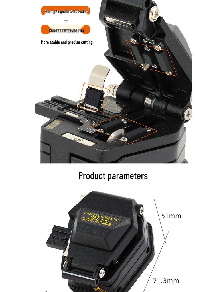 SKL-6C High-Precision Automatic Fiber Optic Cleaver for Cold and Hot Melt Drop Cables