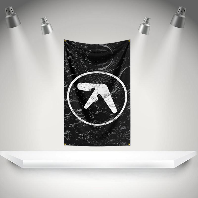 A-Aphex T-Twin Flag Rock Music Band Banner HD Printing Tapestry Exhibition, Music Band Fans, Garage Decor