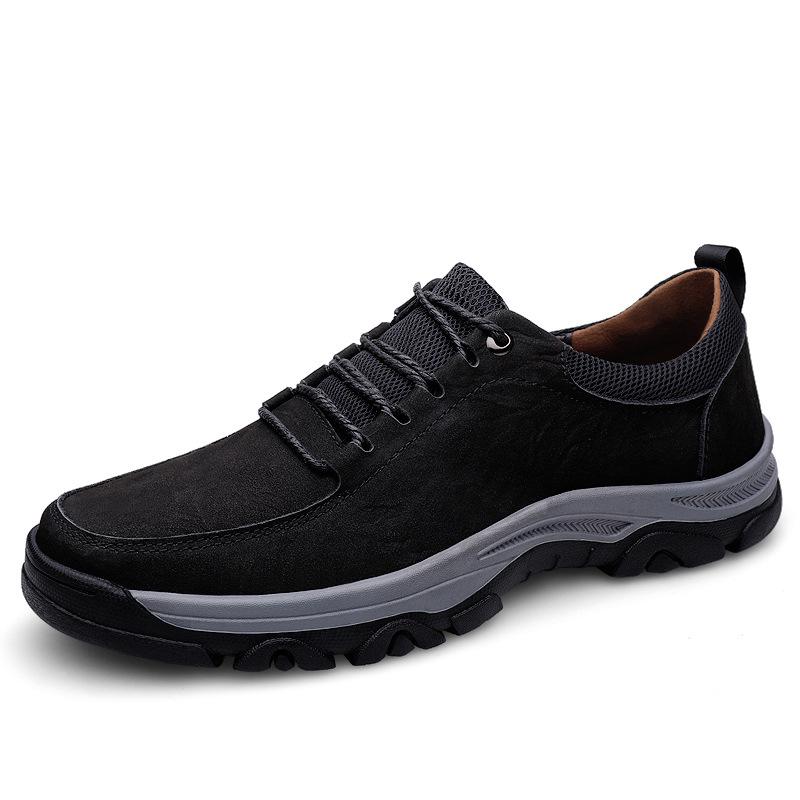 Men s Genuine Leather Low-Top Hiking & Mountaineering Shoes 40
