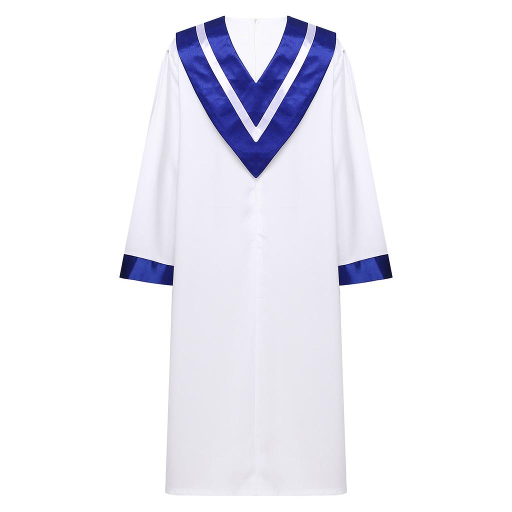 Unisex Adult Choir Robe V Shape Stole Church Chorus Performance Costume Traditional Gown