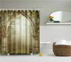 Beautiful Scenic Forest Mountain Shower Curtains Fabric Waterproof Polyester Bathroom Curtain For Bath With Hooks 180X180Cm