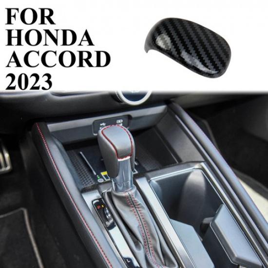 Carbon Fiber Style Central Control Gear Shift Head Cover Trim For Honda Accord