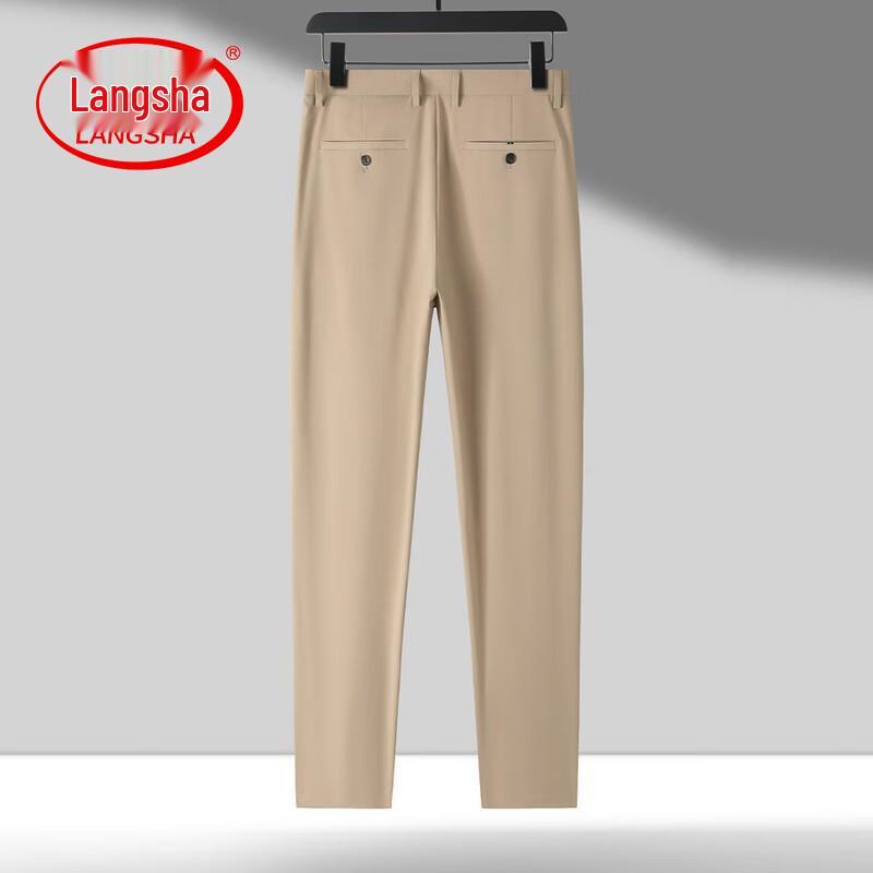 

LangSha Men s Business Casual Straight-Leg Trousers XL