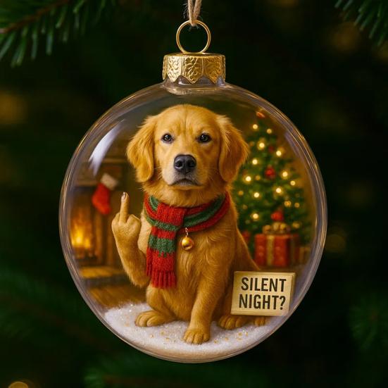 Funny Dog Christmas Ornament Cute Mischievous Dog Decor with Playful Expressions Festive Gag Gift for Pet Lovers