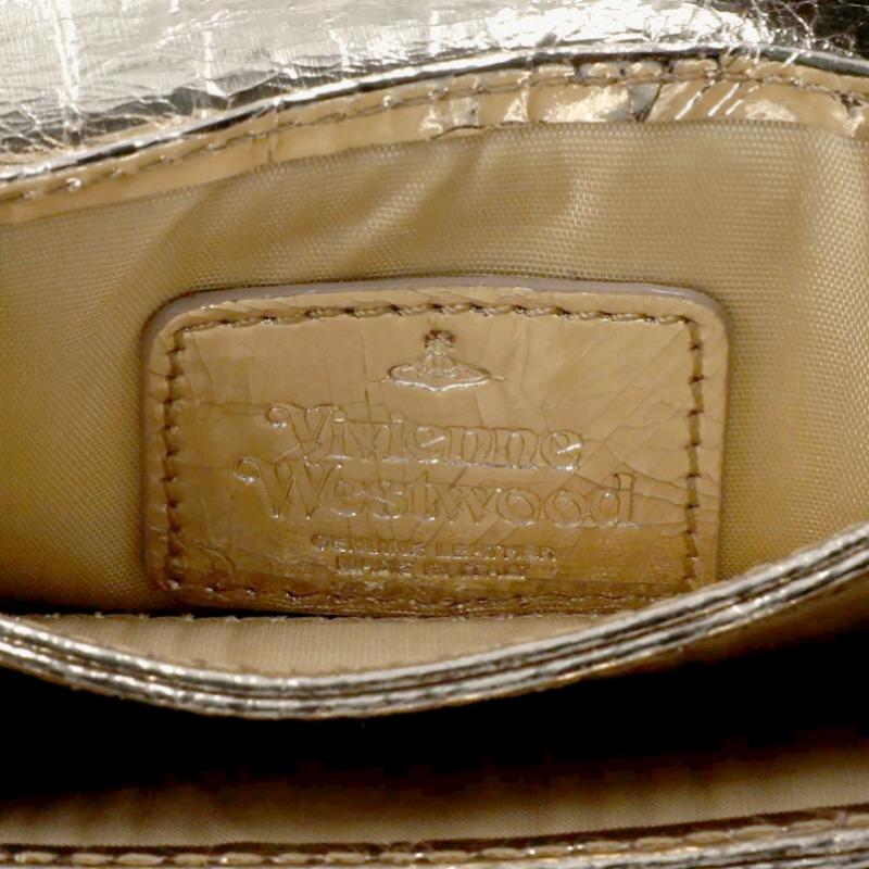 Vivienne Westwood Metallic Crinkle Flap Card Wallet 5402000aw L00a7 R401
