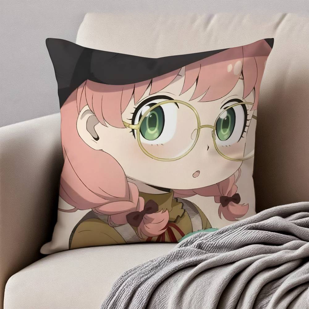 

S-Spy X Family Pillow Case Anti-dustmite Pillowcase Invisible Zipper Silky Short Plush Sofa Cushion Cover 12x12Inch