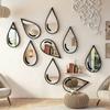 3Pcs Wall Mount Acrylic Mirror Wall Stickers Self-Adhesive Teardrop-Shaped Mirror  Bathroom