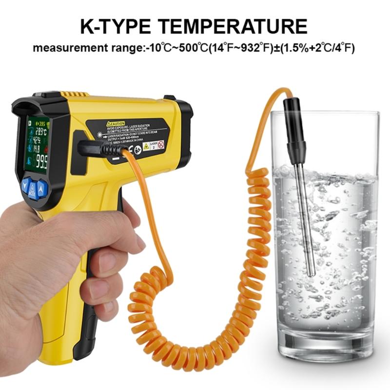 MESTEK Digital Temperature Thermometer -50 to 800℃ Temp with High Low Temperature Alarm Portable