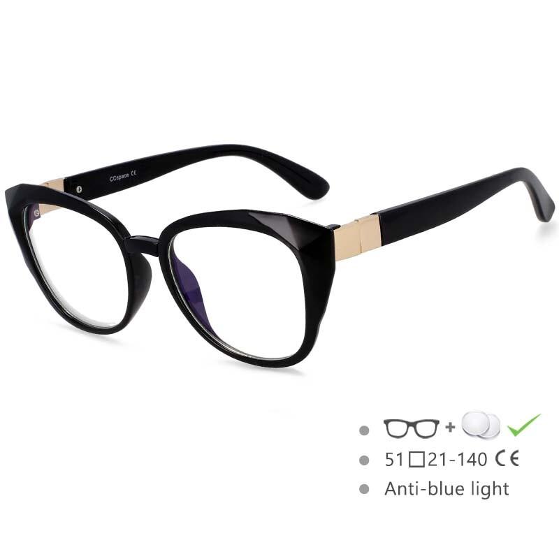 New Fashion Anti-Blue Light Reading Glasses Women Men Optical Computer Glasses  Black Cat Eye Glasses Frame