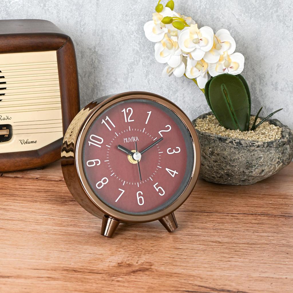 MUYIKA A Ancora Metal Table Clock 15x13cm