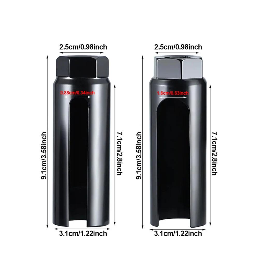 22mm kyslíková kyslíková vakuová lambda sonda, demontážní objímka, černá, úzká ústí, sada autonářadí, 1/2" pohon, 8mm drážka, CR-V ocel