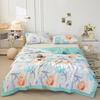 Fresh White Flowers 100% Cotton Quilted Quilt Summer Skin-friendly Comfortable Air Conditioning Quilt for Kids Teens Adults