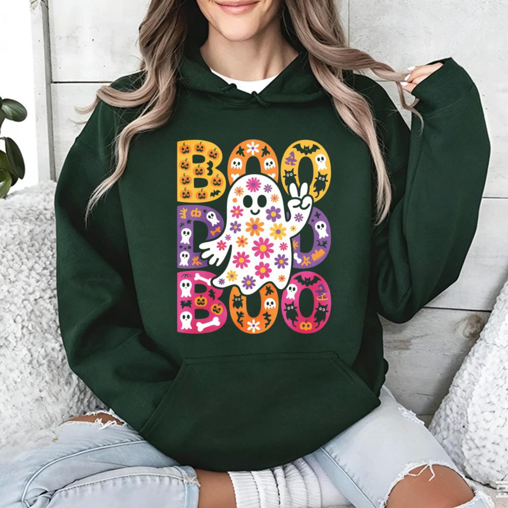 Boo Halloween Ghost Hoodie Unisex Fashion Streetwear Hooded Sweatshirt Long Sleeve Casual Winter Hoodies