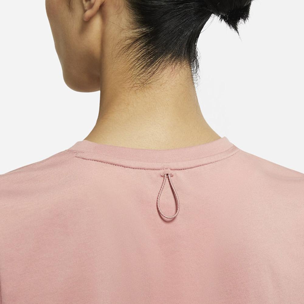 Nike Logo Print Sports Crew Neck Short Sleeve T-Shirt Women Tops Pink DC4324-685