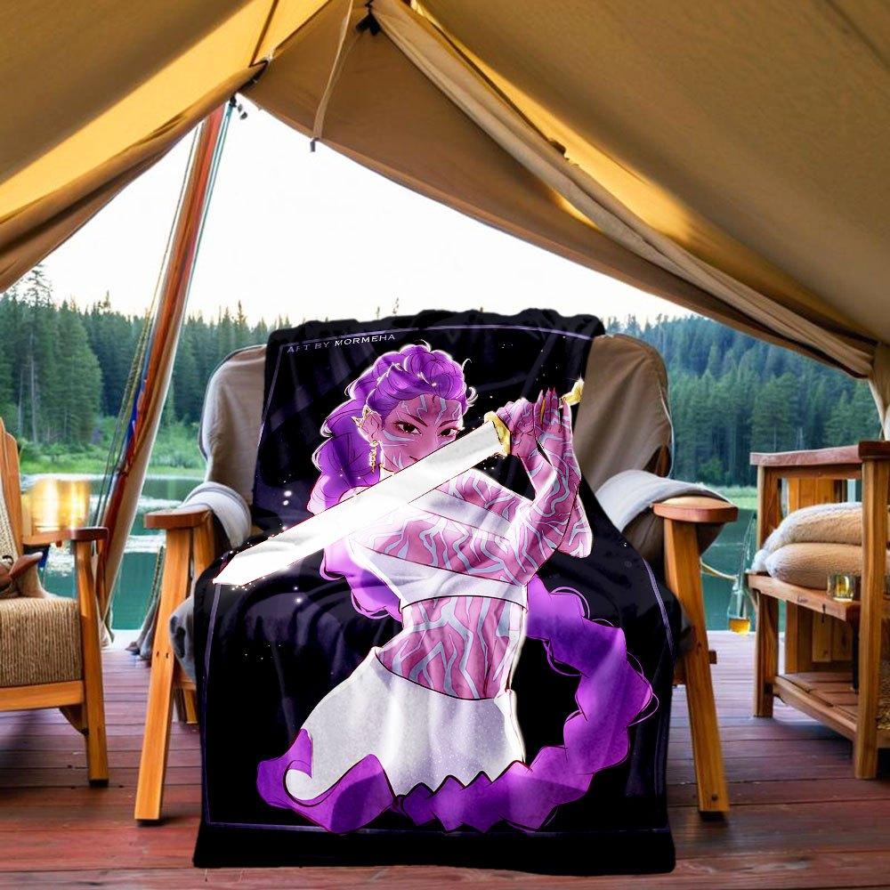 

Vivid Purple Fantasy Warrior Art Print - Limited Edition Blanket Lightweight Flannel Throw Blanket for Sofa, Bed, Travel, Camping, Livingro 130x150cm
