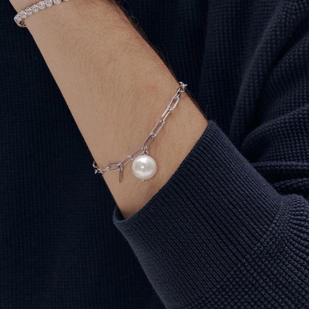 

Link Chain Pearl Point Bracelet OTB122904PWI Basic (photo color)