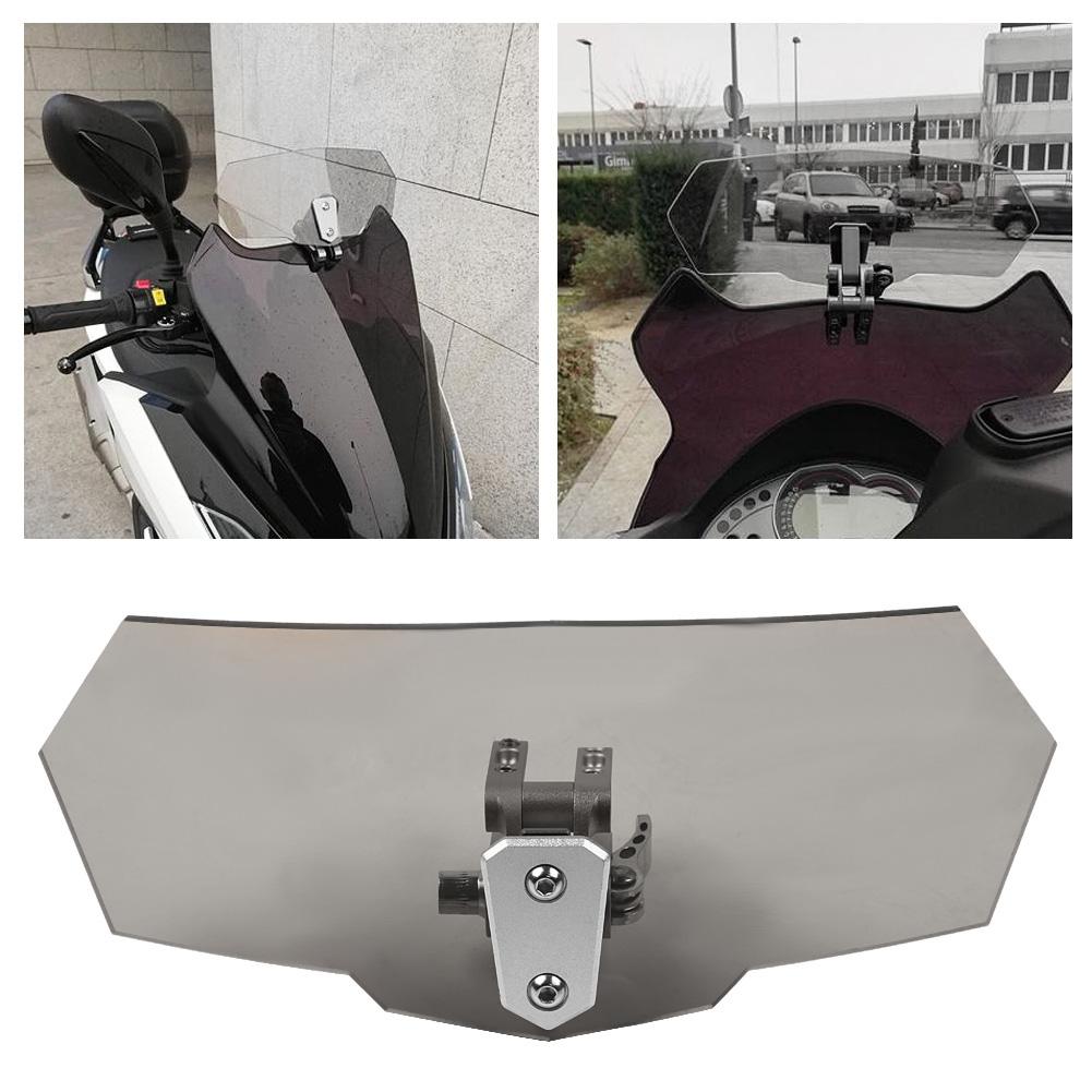 Universal Airflow Adjustable Motorcycle Windscreen Windshield Wind Deflector (Black)