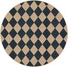 Minimalist Checkerboard Round Carpet Classic Geometric Square Pattern Rug Modern Home Non-Slip Mat for Living Room Decor