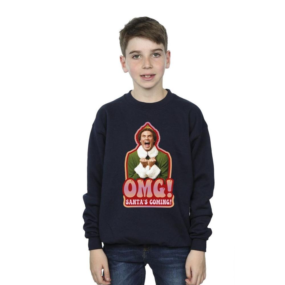 Elf Boys Santa Is Coming Sweatshirt