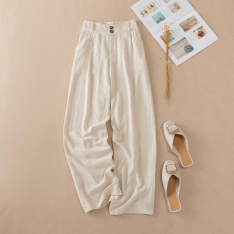 

Dimanaf 2025 Лето Большой Размер Длинные Брюки Женские Эластичные Повседневные Брюки Шаровары Высокая Посадка Свободные Базовые Брюки Широкие Брюки 5XL 2XL бежевый