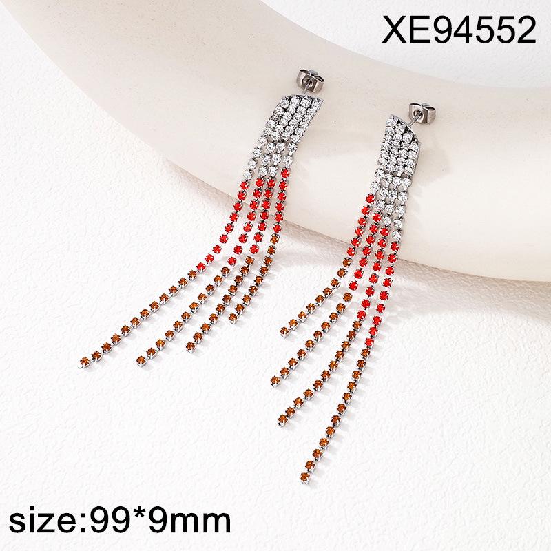 Elegant Rhinestone Tassel Earrings: Versatile Long Crystal Dangle for Women