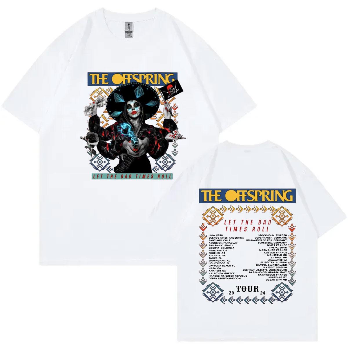 

The Offspring Bands Let The Bad Times Roll 2024 Graphic T Shirts Fashion Rock Retro T-shirt Unisex Casual 100% Cotton T-shirts M