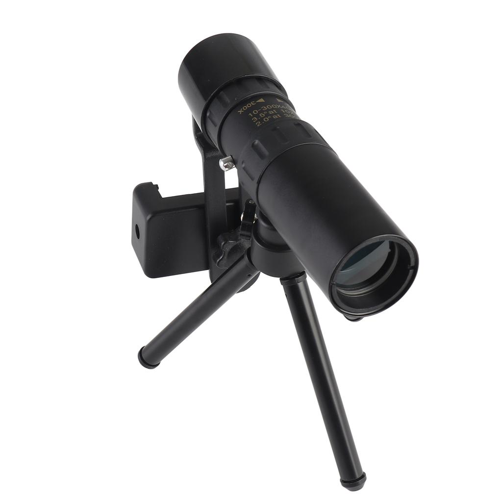 Monocular Telescope 10X 300X Magnification 40mm Lens Monocular with Phone Holder and Mini Tripod for Bird Watching