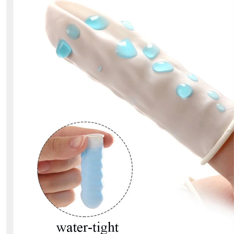 100PCS Disposable Finger Sleeves Clitoris Stimulate Penis Sleeve G Point Massage Reusable Condom Sex Toys For Woman Men Gay