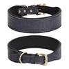 Leather Dog Collars for Walking Soft Padding Embossed Collars for Medium Large Breeds Pet Training Collar Accessories M