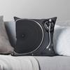 Klassieke Draaitafel Zwart Vierkant Kussensloop Polyester Linnen Fluweel Bedrukking Rits Decoratie Bedkussenhoes