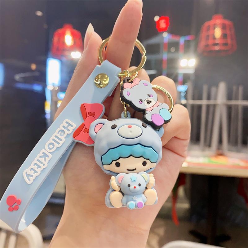 Cartoon Cute Girl Heart Pet Keychain Couple Bag Pendant Car Key Chain