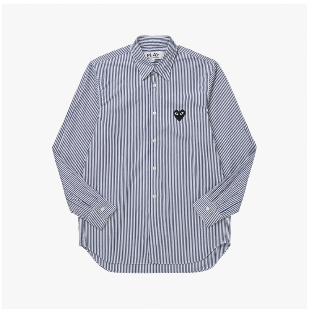 Comme DeS Gar OnS Play Black Heart Wappen Stripe Men S Shirt P1b018 1