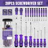 20-Piece Magnetic Screwdriver Set with Cushioned Grip - Phillips & Slotted Tips
