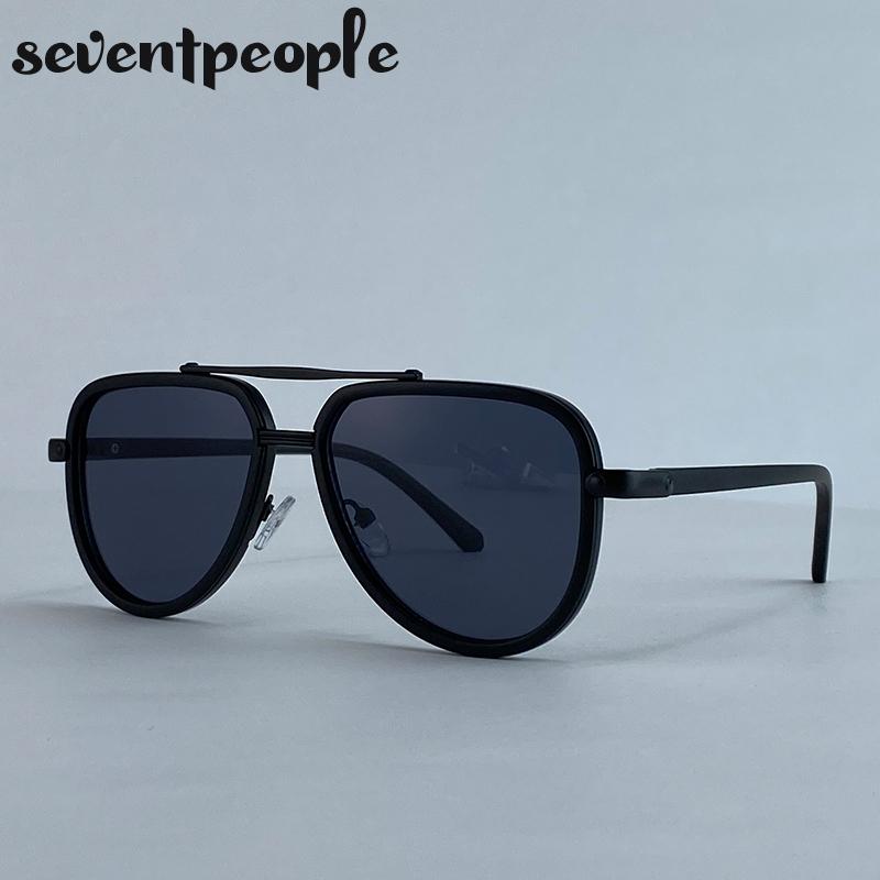 Vintage Oval Punk Pilot Sunglasses Men  Luxury Brand Steampunk Sun Glasses For Male Classic Double Beam Shades Eyewear UV400