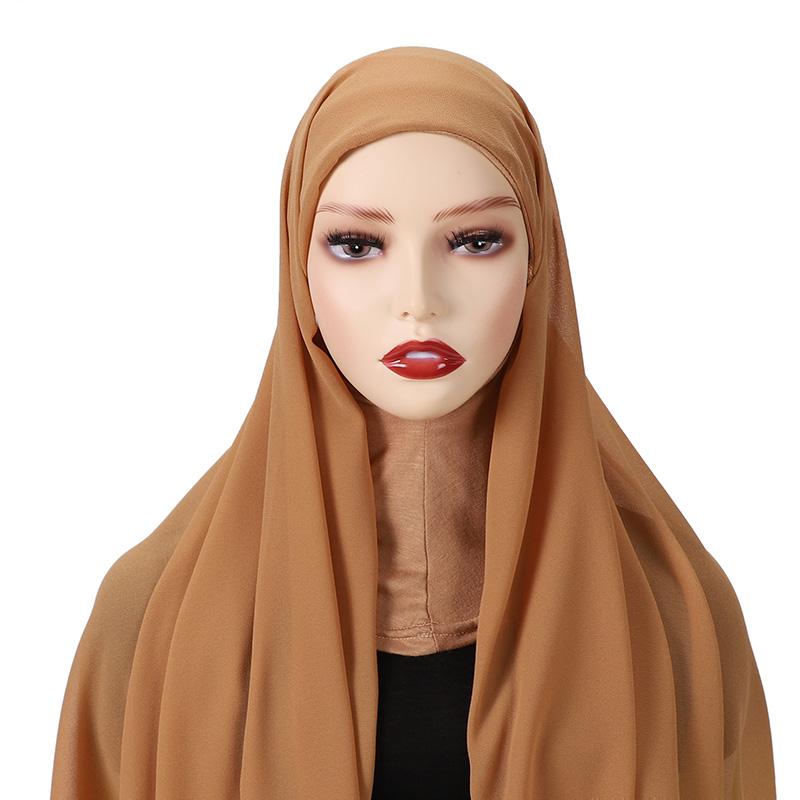 Full Cover Inner Muslim Chiffon Hijab Instant Scarf Islamic Cap Head Wear Caps Underscarf Bone Bonnet Headcover