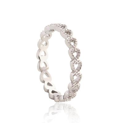 Heart-to-Heart Open Peach Heart Ring - Women's 925 Sterling Silver with Unique Design