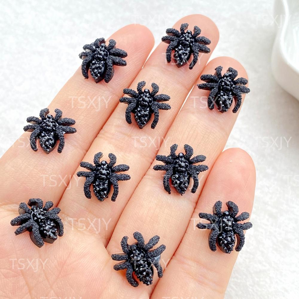 

50Pcs Mixed Nail Art Cute Mini Halloween skull, bat, spider, black snake Charms Rhinestones DIY Craft For Nail 3D Decorations
