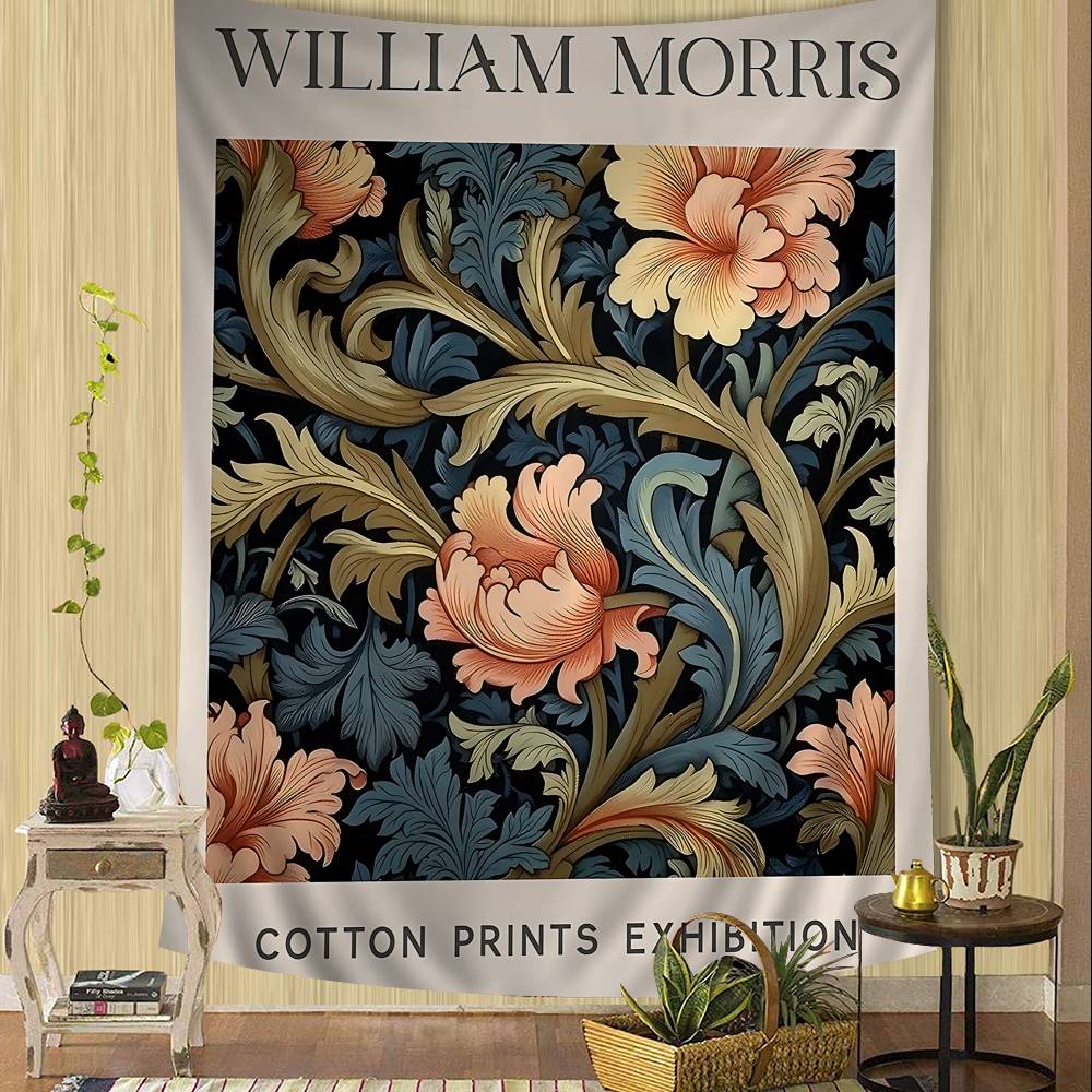 Abstract WWilliam MMorris Flower Cartoon Tapestry Wall Hanging Decoration Household Home Decor