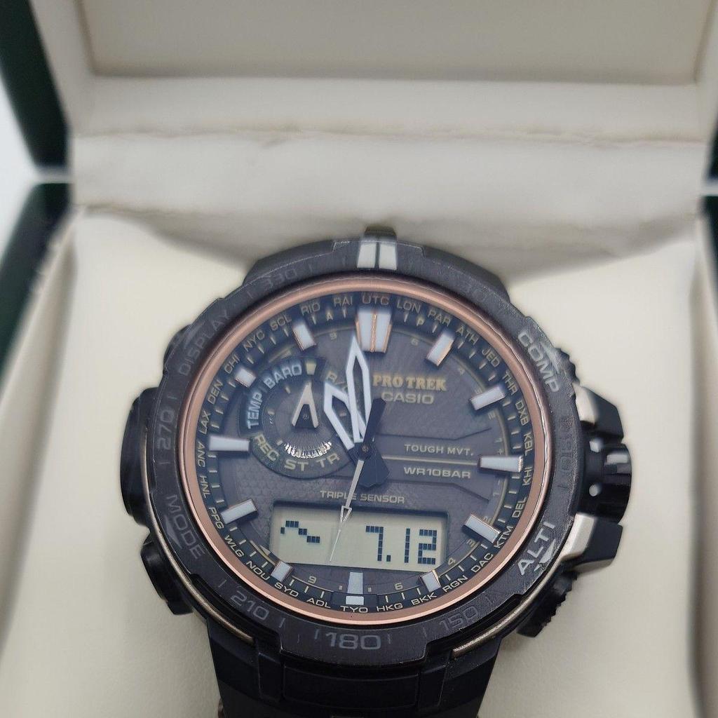 Used CASIO PRO TREK PRW-S6000Y Triple Sensor Radio Solar Watch