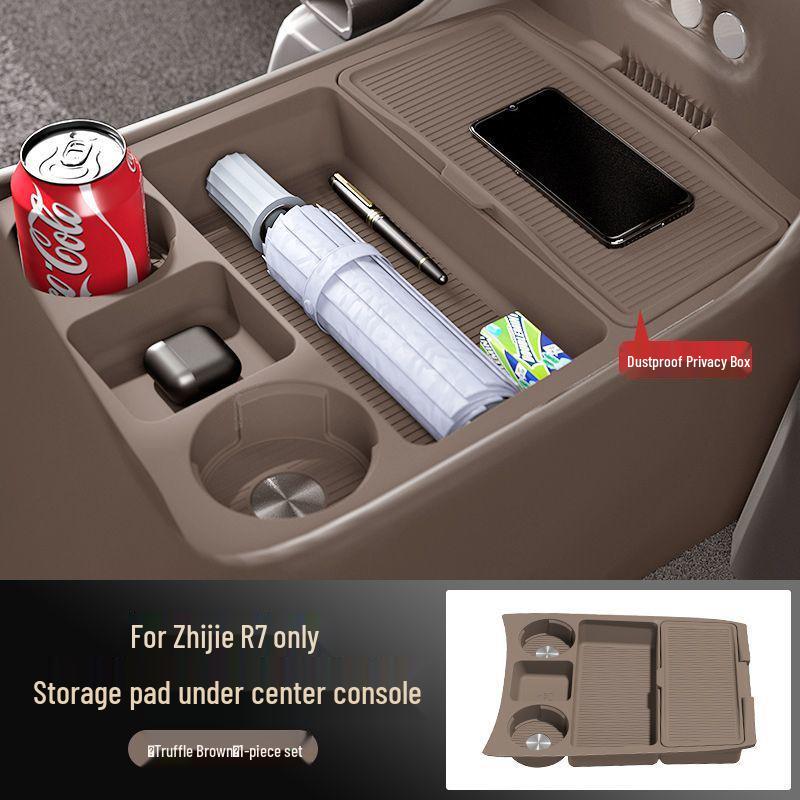 

26 Zhi Jie R7 Center Console Silicone Storage Box – Original Color Interior Organizer