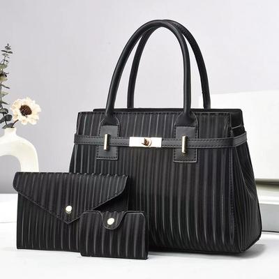 Neue dreiteilige Mutter-Kind-Tasche Modische Handtasche Trendige Textur Schultertasche Vielseitige vertikale geprägte Umhängetasche