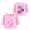 Anime K-Pop Lovci démonů Crop topy Dámské O-výstřih Krátký rukáv Tričko Dívčí móda Dámské Harajuku Krátký rukáv Ležérní