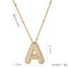 Hot-Selling Full Diamond Zircon Cross Necklace with Initial Pendant and Colorful Copper Inlaid Chain