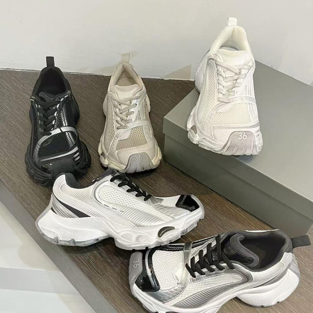 Cowhide version~ 2025 spring niche ann showing feet little dad shoes women's thick-soled leather sports and leisure women's shoes